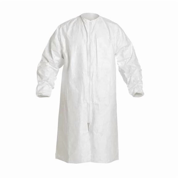 Tyvek IsoClean Disposable Lab Coat, Tyvek(R) IsoClean(R), Zipper Closure, White, M, 30 PK