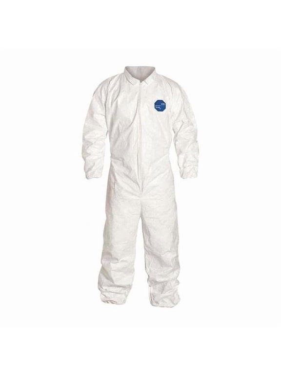 Disposable Coverallss, Collared Coverall, 2XL, Tyvek(R) 400, Elastic Wrist, Elastic Ankle, White
