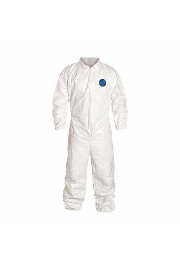 Disposable Coverallss, Collared Coverall, 3XL, Tyvek(R) 400, Elastic Wrist, Elastic Ankle, White