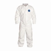 Disposable Coverallss, Collared Coverall, L, TyvekR 400, Elastic Wrist, Elastic Ankle, White