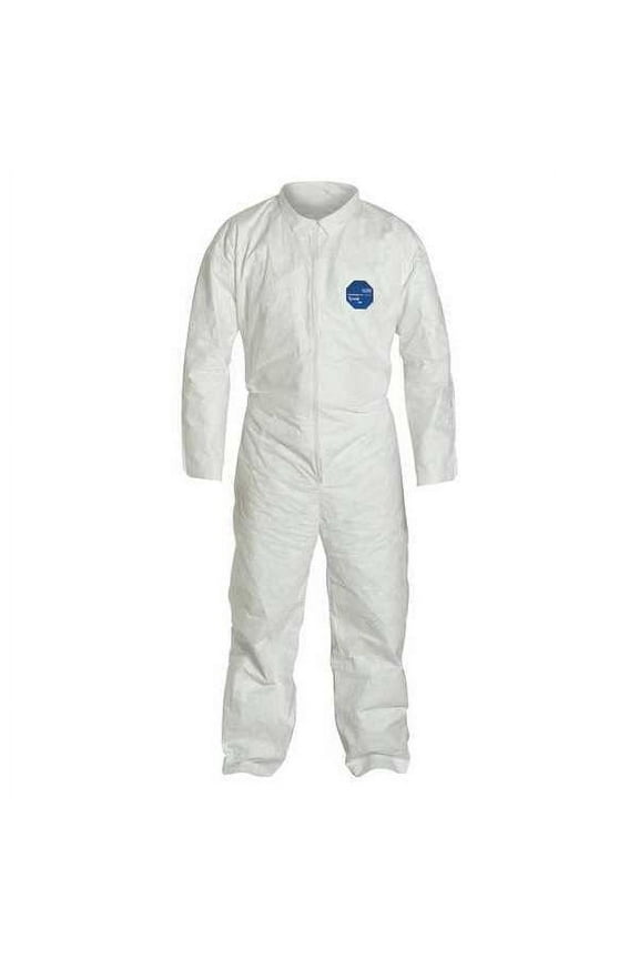 Collared Coveralls,L,Wht,Tyvek 400,PK6 TY120SWHLG0006G1