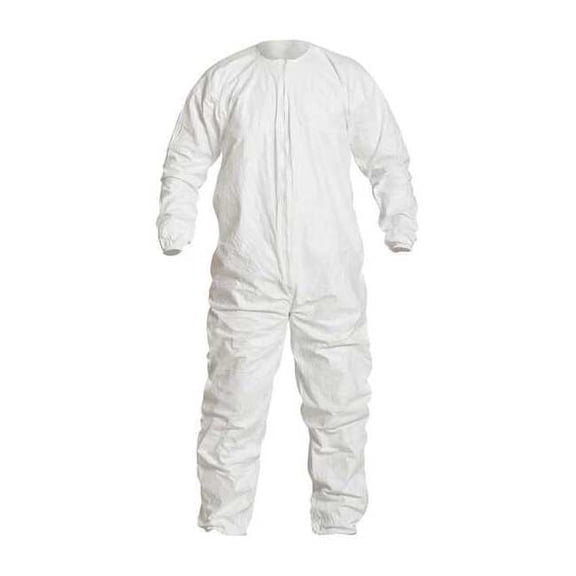 Dupont Coveralls,3XL,White,Spunbonded PE,PK25 IC253BWH3X00250B