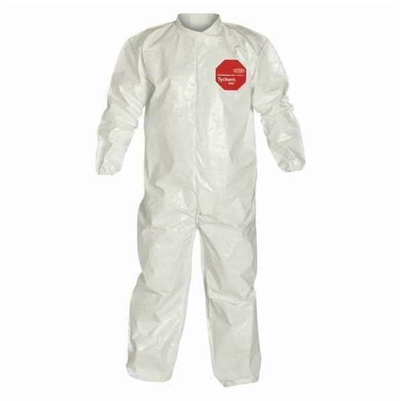 Dupont Coveralls,4XL,White,Tychem(R) 4000,PK12 SL125BWH4X001200