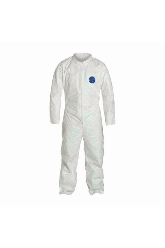 Tyvek 400 Collared Disposable Coveralls, 7XL, Open Wrists and Ankles, Serged Seam, White, PK25