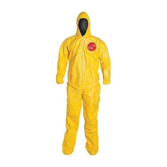 Dupont Coveralls,7XL,Ylw,Tychem 2000,PK12 QC122SYL7X001200