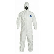 Dupont Hooded Coverall,Elastic,White,4XL TY127SWH4X0025VP
