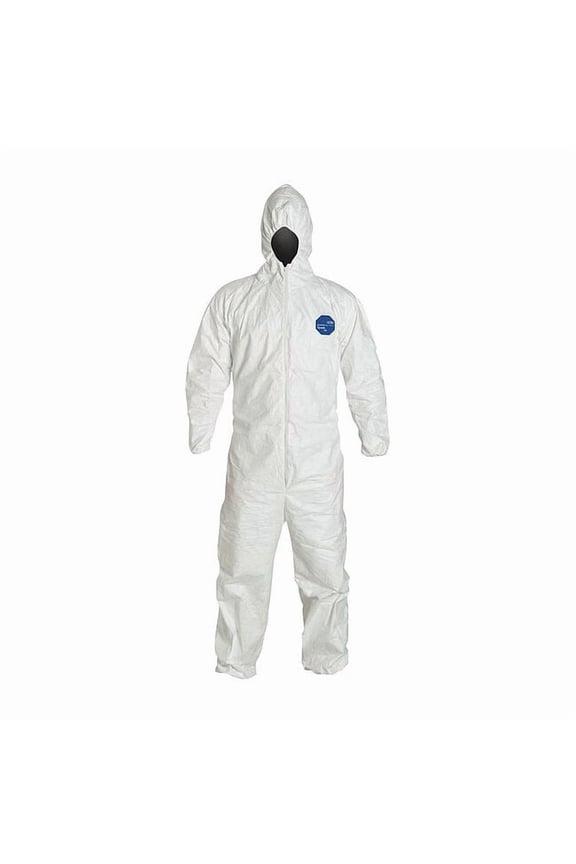 Disposable Coverallss, Hooded Coverall, M, Tyvek(R) 400, Elastic Wrist, Elastic Ankle, Serged Seam
