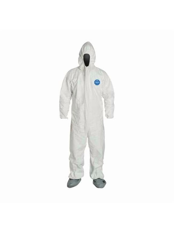 Tyvek 400 Collared Disposable Coverall, Elastic Wrists and Ankles, 2XL, White, PK6
