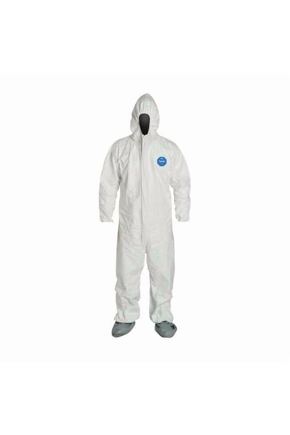Hooded Coveralls,White,M,Elastic,PK6 TY122SWHMD0006G1