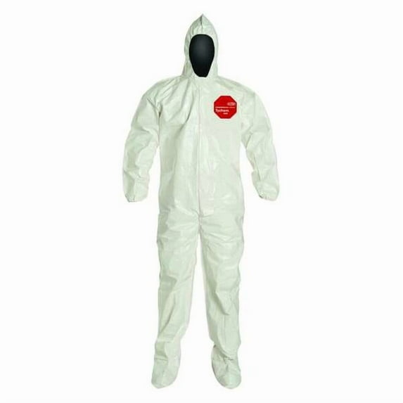 Dupont Hooded Coveralls,L,Wht,Tychem 4000,PK12 SL122BWHLG001200