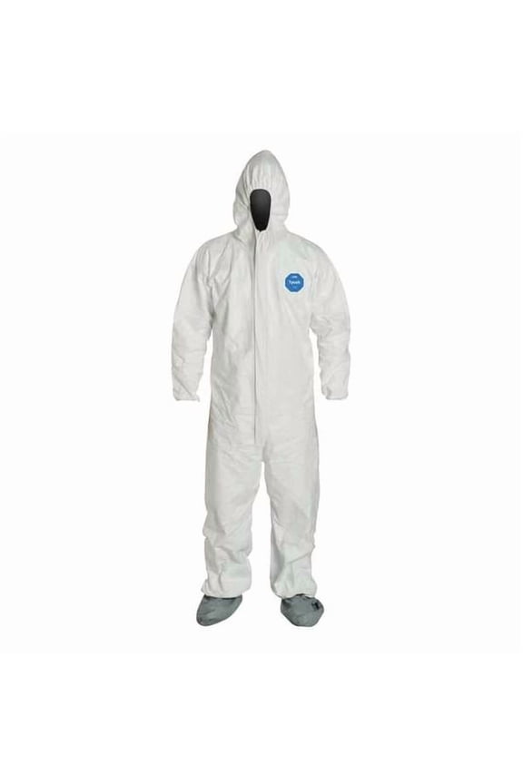 Dupont Hooded Coveralls,M,Wht,Tyvek(R) 400,PK25 TY122SWHMD002500