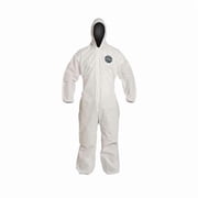 Hooded Disposable Coverall, 2XL, White, SMS, zipper PB127SWH2X002500