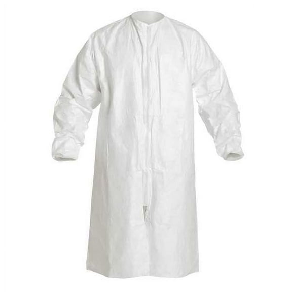 Disposable Lab Coat, Tyvek(R) IsoClean(R), 0 Pockets, Zipper, 30 PK