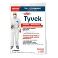 thumbnail image 1 of DuPont Tyvek Unisex Polyethylene Full Coverage Hooded Coverall W/Boot White M 1 pk - Total Qty: 1, 1 of 5