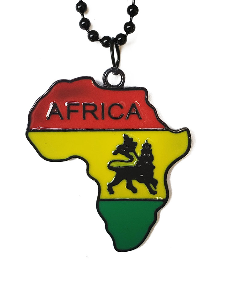 Dupsie's Pan African Flag with Rasta Lion of Judah Pendant Necklace ...