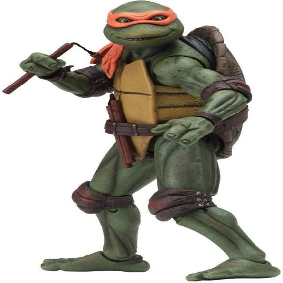 Dupurit Turtle 1990 Movie Edition TMNT Limited Edition7" ScaleAction Figures Desktop Figures (Orange)