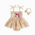 thumbnail image 1 of Duqingm Baby Girl First Birthday Outfit Smocked Bubble Romper Dress Jumpsuit Bodysuit Cute Summer Clothes Light Yellow,12-18 Months, 1 of 6