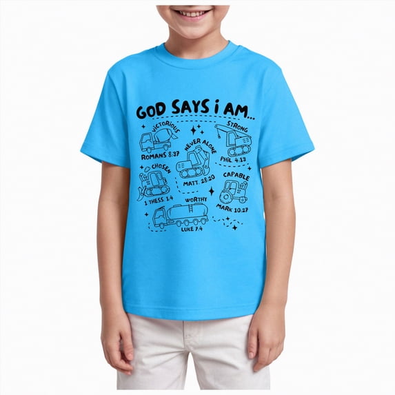 Duqingm Boy T Shirt Boys' Short Sleeve Solid Crew Neck T-shirt, Soft, Comfortable, Relaxed Fit Sky Blue,11-12 Years