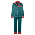 thumbnail image 1 of Duqingm Christmas Pajamas for Family Family Christmas Pajamas Sets Silk Xmas Pjs Matching Sets Soft Sleepwear for Mens Womens Adults Kids Dark Green,L, 1 of 7