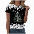 thumbnail image 1 of Duqingm Christmas Tshirts Cute Xmas Tree Graphic Tees for Women Trendy Short Sleeve Ugly Christmas Tshirts Trendy Holiday Christmas Tops Black,XL, 1 of 7