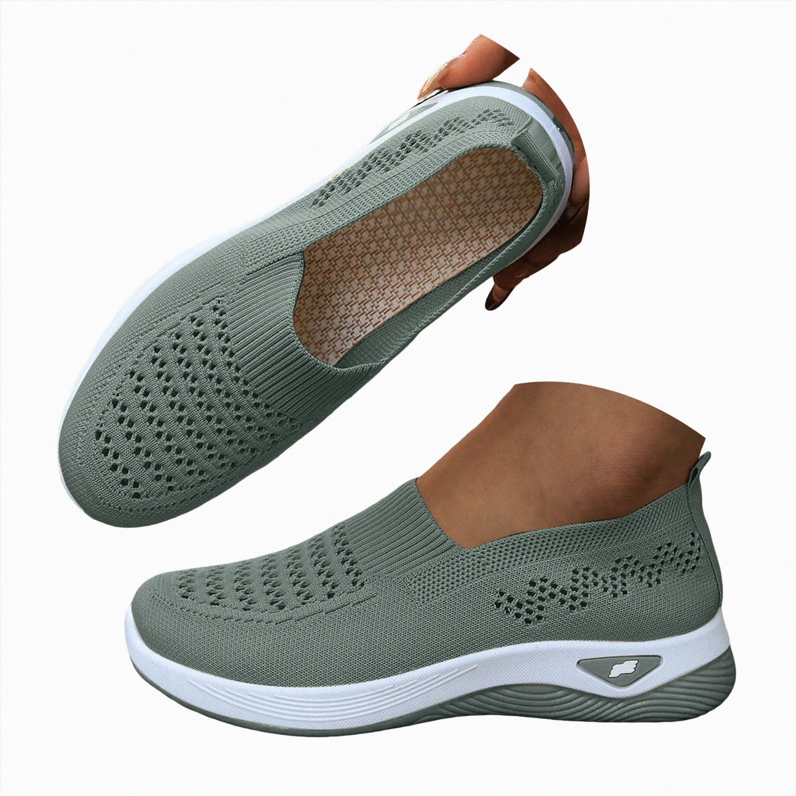 Duqingm Comfort Shoes for Women Womens Slip on Walking Shoes Breathable ...