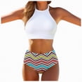 thumbnail image 1 of Duqingm Cute Bikinis Womens Sexy 2 Piece Bikini Sets Cheeky High Cut Bathing Suit Color Block Textured Swimsuits 2026 White,M, 1 of 7