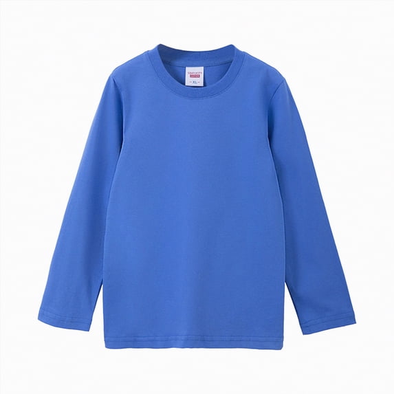 Duqingm Girl Long Sleeve Shirt Girls Long Sleeve Shirts Kids Crewneck T-Shirts Fall Tops Tees Blue,3-4 Years