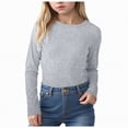 thumbnail image 1 of Duqingm Girl Long Sleeve Shirts Girls Sweatshirt - Casual Fleece Pullover Girls Crewneck Sweatshirt - Relaxed Fit Cropped Sweater Kids Fall Clothes Grey,9-10 Years, 1 of 6