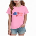 thumbnail image 1 of Duqingm Girls Patriotic Shirt 4th of July Shirts Toddler Boys Girls American Flag USA T-Shirt Kids Patriotic Tee Tops Pink,3-4 Years, 1 of 4