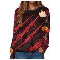 thumbnail image 1 of Duqingm Halloween Shirts for Women 2026 Novelty Funny Print Gothic Tshirts Long Sleeve Crewneck Tops,2XL, 1 of 7
