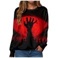 thumbnail image 1 of Duqingm Halloween Shirts for Women 2026 Novelty Funny Print Gothic Tshirts Long Sleeve Crewneck Tops,M, 1 of 7