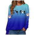 thumbnail image 1 of Duqingm Halloween Shirts for Women Long Sleeve Crewneck Casual Dressy Tops Funny Graphic Halloween Costumes Fall Fashion Outfits,S, 1 of 7