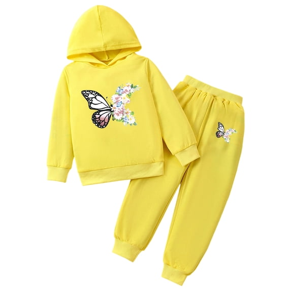 Duqingm Kid Toddler Girl Clothes Long Sleeve Cute Print Hoodie Sweatshirt Flare Pants Girls Fall Winter Outfits 2-7 Years