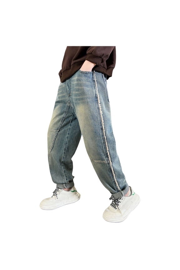Stretch Skinny Fit Denim Jean, Zipper Fly & Button Closure Navy,7-8 Years