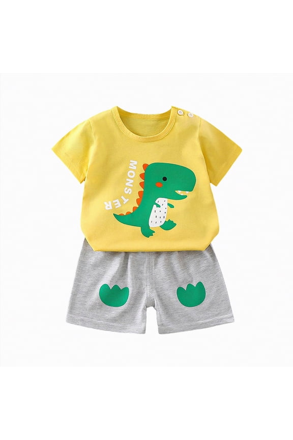 Summer Baby Girl Clothes Baby Boys Shirt and Pant Set, Top & Shorts Outfit Bundle, 106% Organic Cotton Green,18-24 Months