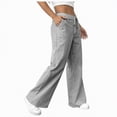 thumbnail image 1 of Duqingm Summer Pants for Women Womens Striped Barrel Casual Pants 2026 Trendy Summer Elastic Drawstring Baggy Lounge Wide Leg Trousers with Pockets Grey,M, 1 of 7