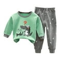 thumbnail image 1 of Duqingm Toddler Baby Boy Fall Winter Outfits Cute Cartoon Print Long Sleeve Sweatshirt Pants Set Kids Sweatsuit Clothes,2-3 Years, 1 of 4
