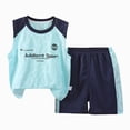 thumbnail image 1 of Duqingm Toddler Baby Boys Athletic Outfits 6M 12M 2T 3T 4T 5T 6-10T Summer Quick-dry Sports Boys' Clothing Sets 2 Piece Outfits Blue,9-10 Years, 1 of 4