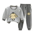 thumbnail image 1 of Duqingm Toddler Baby Outfit Boy Girl Crew Sweatshirt and Pants Set Fall Baby Clothes (Grey,6-12 Months), 1 of 4