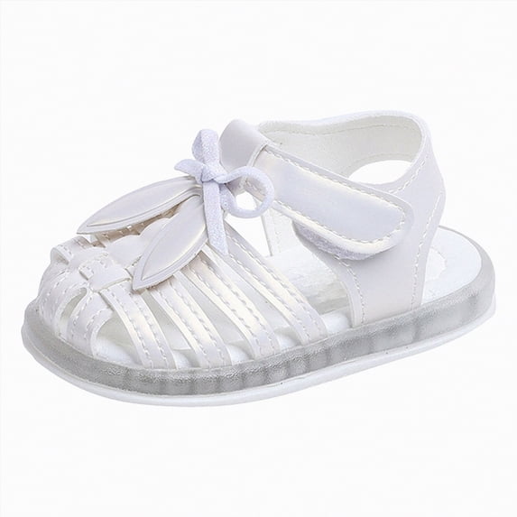 Duqingm Toddler Fisherman Sandals Toddler Classic Fisherman Sandals Girls Closed Toe Water Pool Beach Sandal Naturally Splay White,6