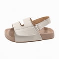 thumbnail image 1 of Duqingm Toddler Girl Summer Shoes Toddler Girls Jelly Sandals Soft Rubber Sole Closed Toe Summer Shoes Mary Jane Dress Princess Flat Beige,12.5, 1 of 7