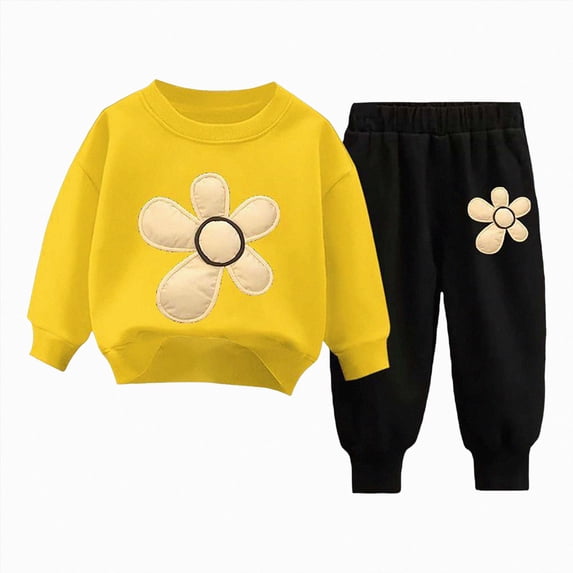 Duqingm Toddler Little Girl Clothes Baby Girls Outfits Fall Winter Sweatsuit Cute Sweatshirts Jogger Pants Girl Clothing Sets,12-18 Months