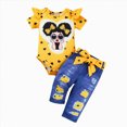 thumbnail image 1 of Duqingm Toddler Summer Clothes Toddler Girl Clothes Summer Outfits Embroidery Short Sleeve Tops Pants 2 Pcs Baby Girls Summer Clothes Set Yellow,0-3 Months, 1 of 7