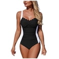 thumbnail image 1 of Duqingm Tummy Control Swimsuits for Women Women Ruched Slimming One Piece Swimsuits Tummy Control Vintage Bathing Suits White,XL, 1 of 6