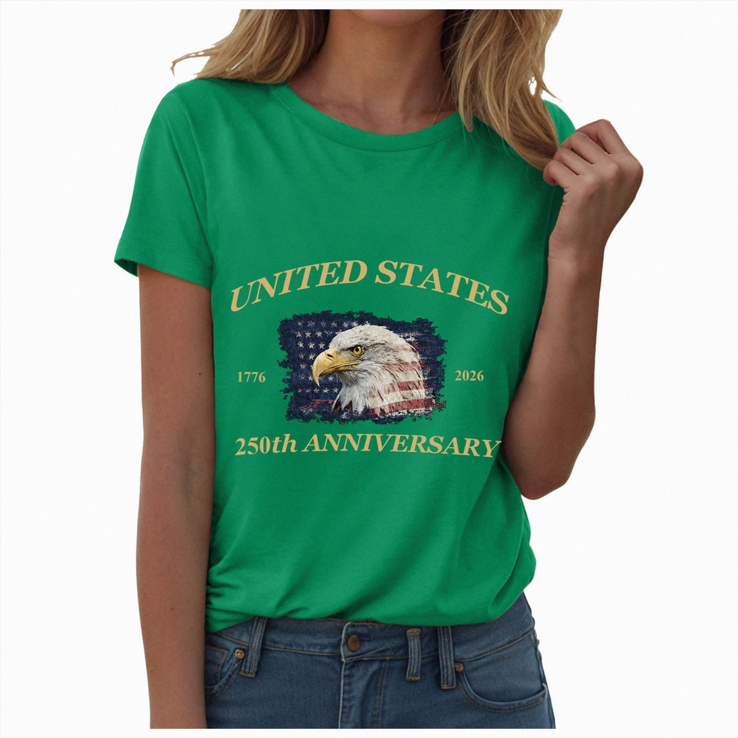Duqingm Usa 250th Anniversary T Shirt Womens American Flag Shirt Short ...