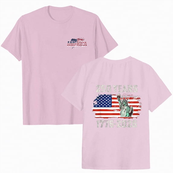 Duqingm Usa Shirts For Women USA Shirts for Women 4th of July T Shirt Patriot Graphic Tee Casual Short Sleeve Tops Pink,XL