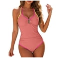 thumbnail image 1 of Duqingm Womens Bathing Suits Women Sexy Tummy Control One Piece Swimsuits Halter Push Up Bathing Suits Pink,S, 1 of 7