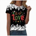 thumbnail image 1 of Duqingm Womens Christmas Shirts Family Christmas 2025 Matching Santa Tee Xmas Pajamas Pjs T-Shirt Black,L, 1 of 7