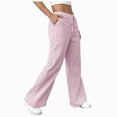 thumbnail image 1 of Duqingm Womens Lounge Pants Womens Striped Pants Wide Leg High Waisted Lounge Pajama Pants Cute Casual Trousers with Pockets Red,L, 1 of 7