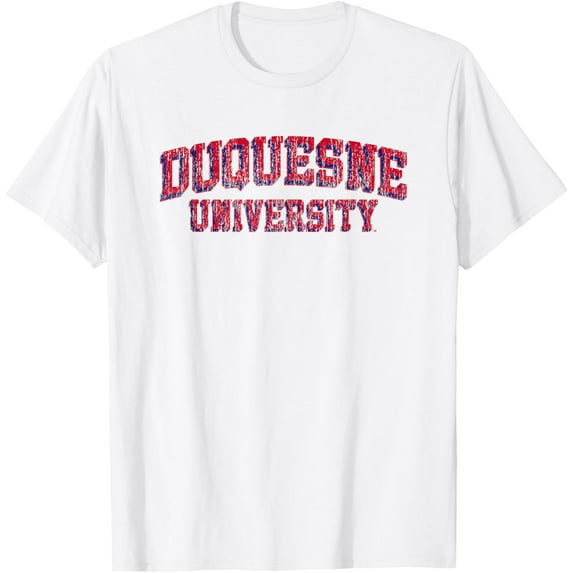 Duquesne Dukes Vintage Block Logo Officially Licensed White T-Shirt